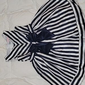 White and navy strip dress size 6